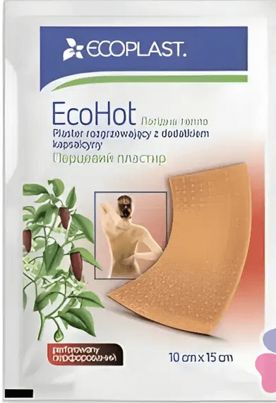 Ecoplast пластир перцевий перфорований 10см x 15см, 1шт