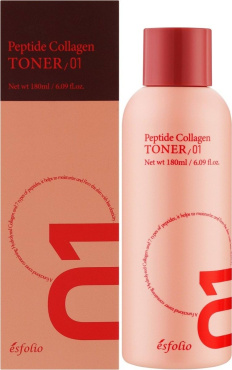 Тонер для обличчя Esfolio Peptide Collagen з пептидами та колагеном 180 мл фото 1