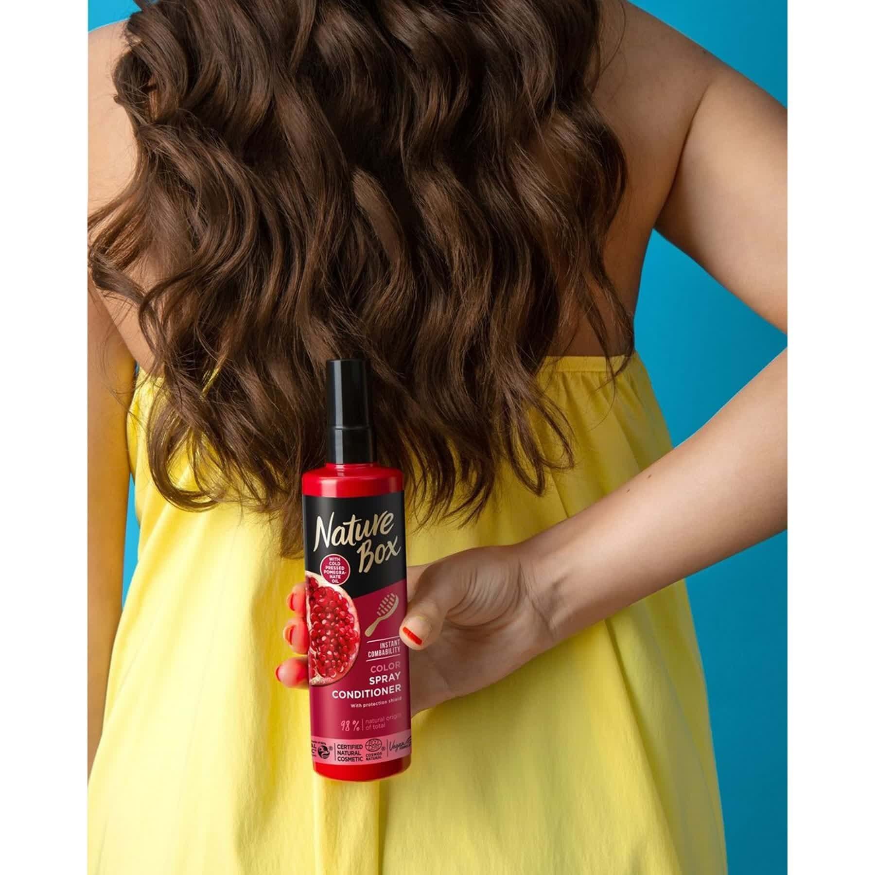 Экспресс кондиционер Nature Box для окрашенных волос с гранатовым маслом холодного отжима 200 мл.