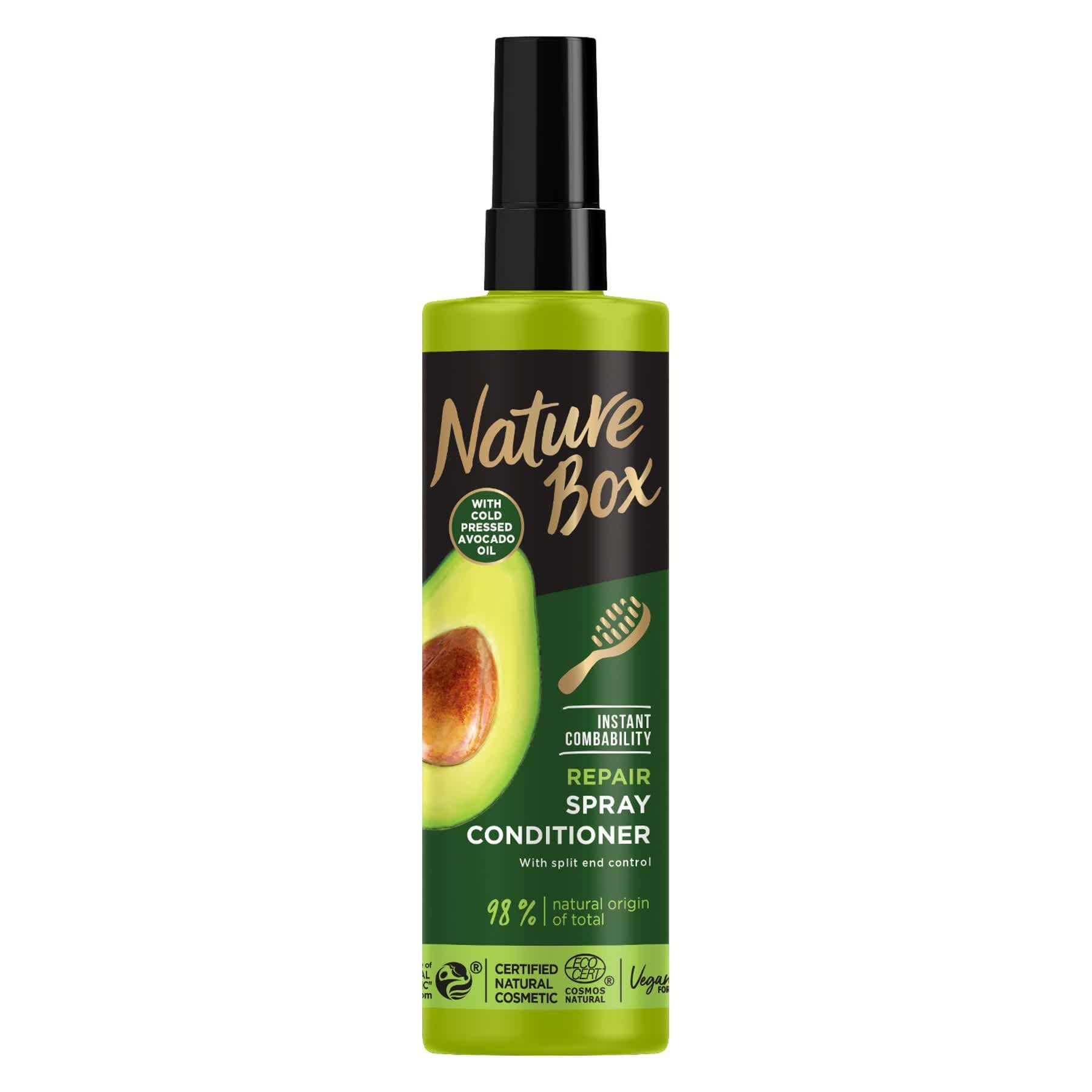 Экспресс-кондиционер Nature Box для восстановления волос против секущихся кончиков с маслом авокадо холодного отжима 200 мл