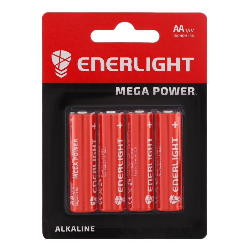 ENERLIGHT батарейки алкалиновые MEGA POWER AA BLI, 4шт - купить по ...