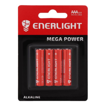 ENERLIGHT батарейки алкаліновi MEGA POWER AAА BLI, 4шт