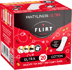 Щоденні гігієнічні прокладки fantasy FLIRT Ultra Line, Cotton в індивідуальному пакуванні, 20 шт