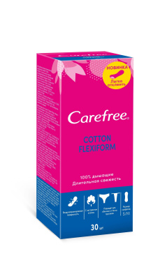 Прокладки ежедневные Carefree Flexiform гигиенические 30шт