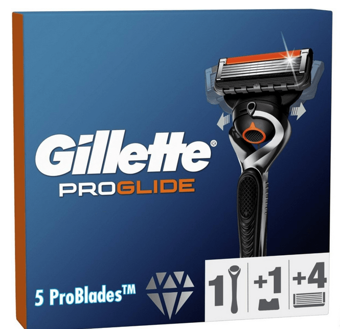 Станок для гоління чоловічий (бритва) Gillette Fusion ProGlide з 4 змінними картриджами + підставка