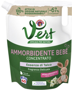 Концентрований пом’якшувач для дитячого одягу Chanteclair Vert Bebe, 60 прань, 1,2 л