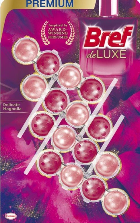 Твердый туалетный блок Бреф Делюкс «Изящная магнолия» Квадропак, 4 x 50 г