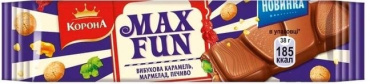 Шоколад Корона Max Fun Молочний з мармеладом, печивом і карамеллю 38 г