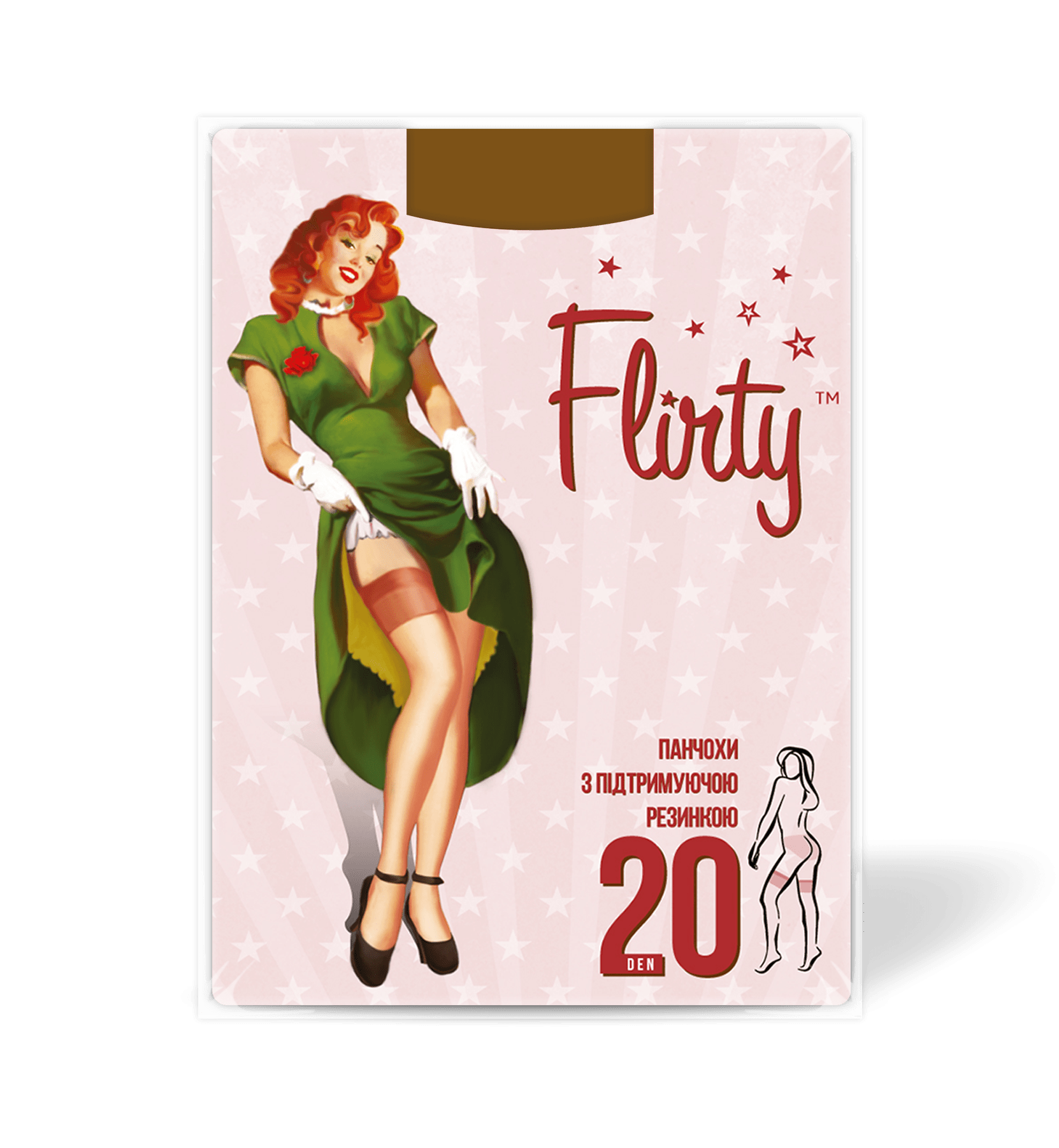 Flirty панчохи з підтримуючою резинкою 20den natural 1/2