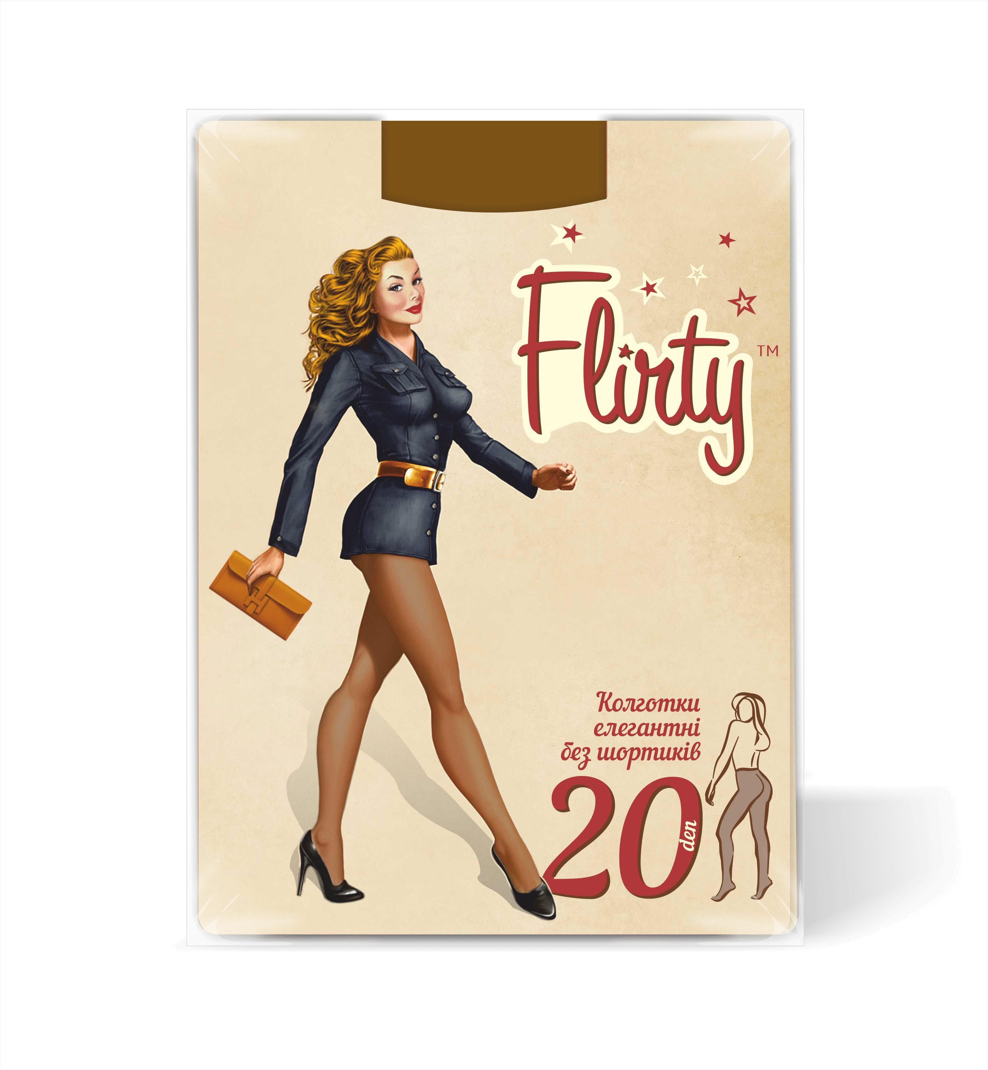 Колготки Flirty элегантные женские без шортиков natural 20 den