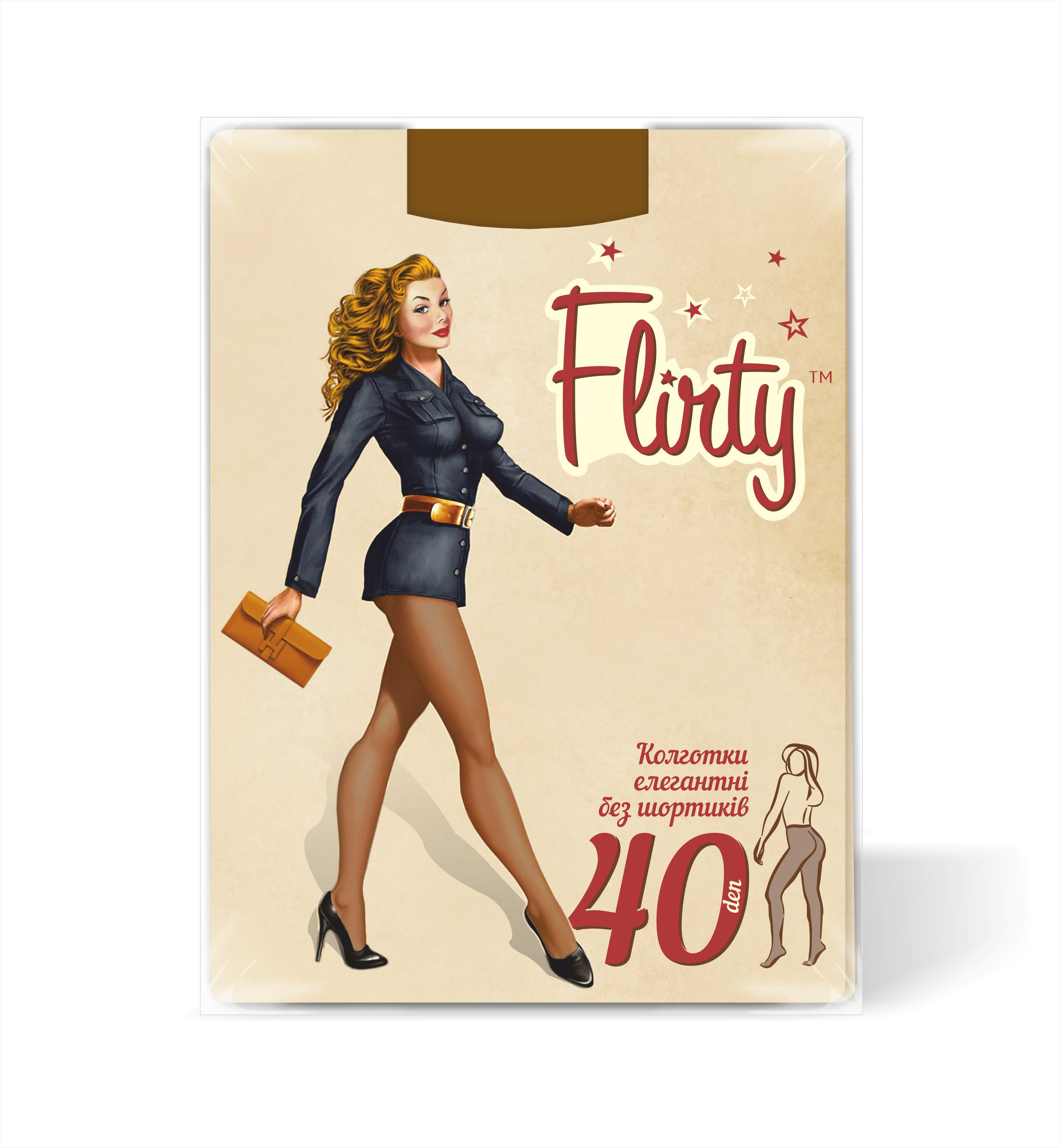 Колготки Flirty элегантные женские без шортиков natural 40 den