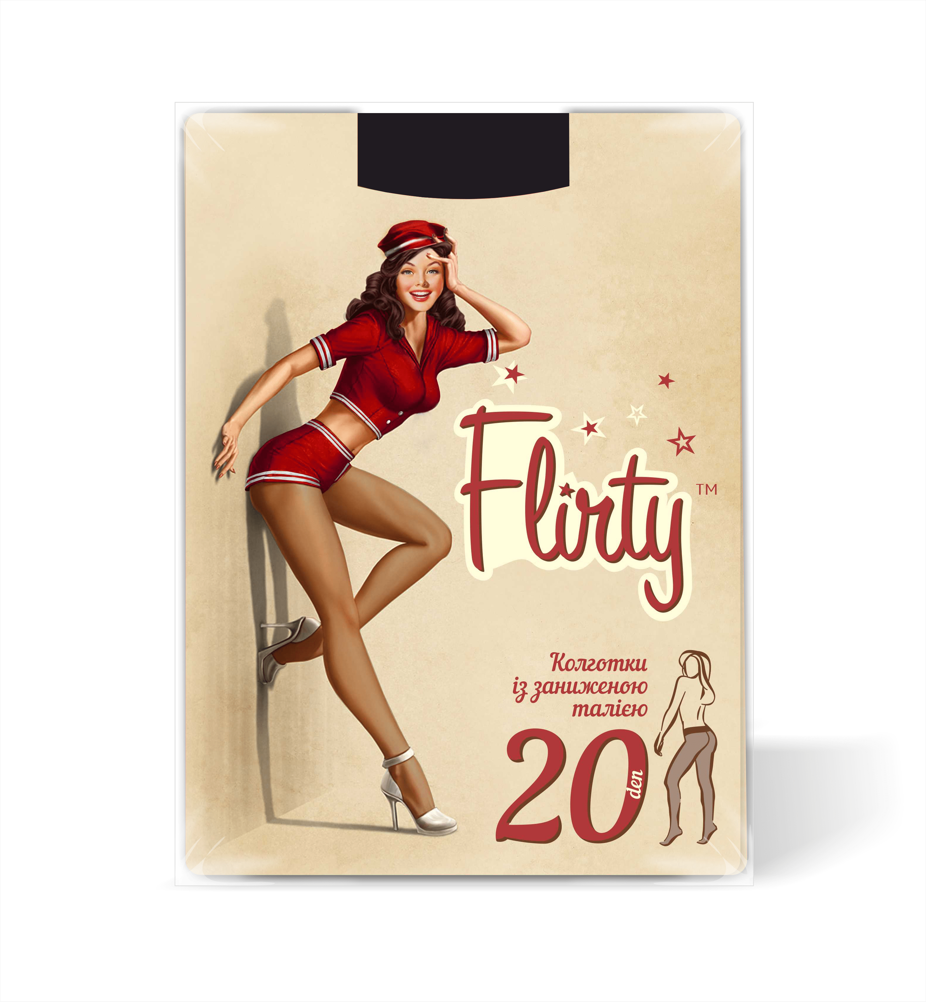 Колготи Flirty жіночі із заниженою талією nero 20 den