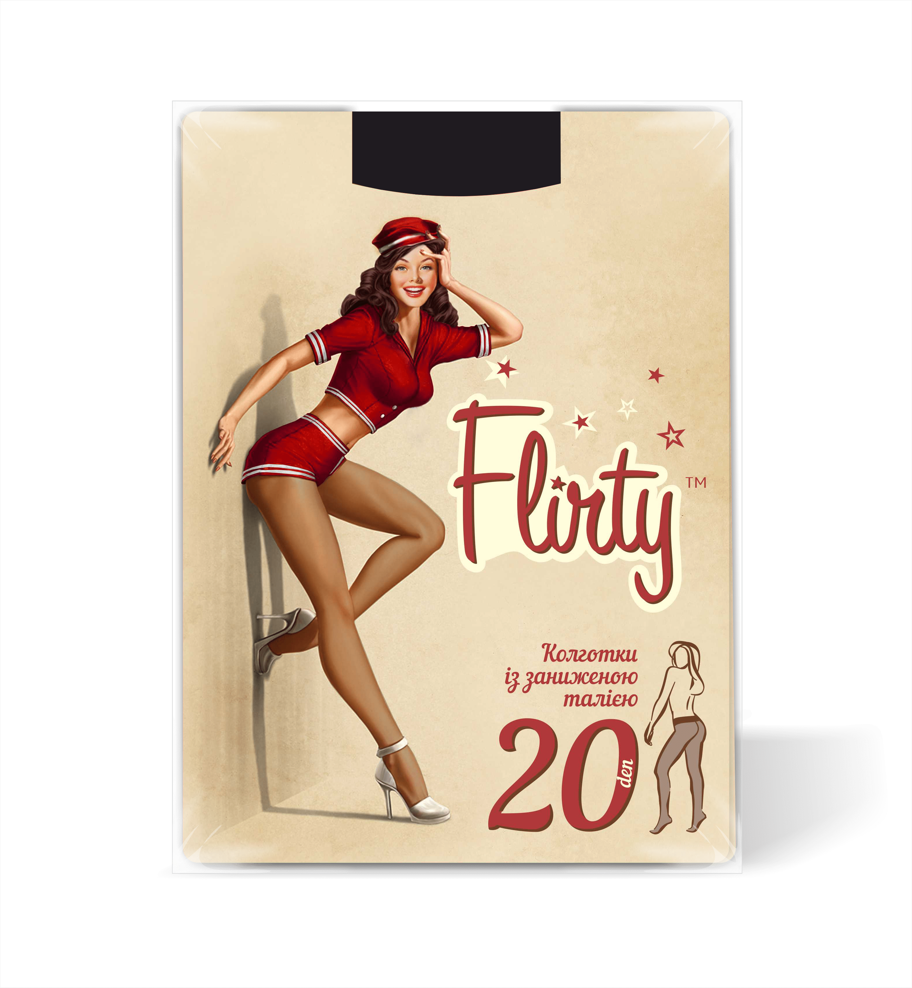 Колготи Flirty жіночі із заниженою талією nero 20 den