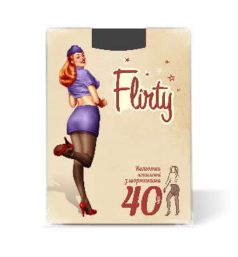 Колготи Flirty жіночі із заниженою талією nero 40 den