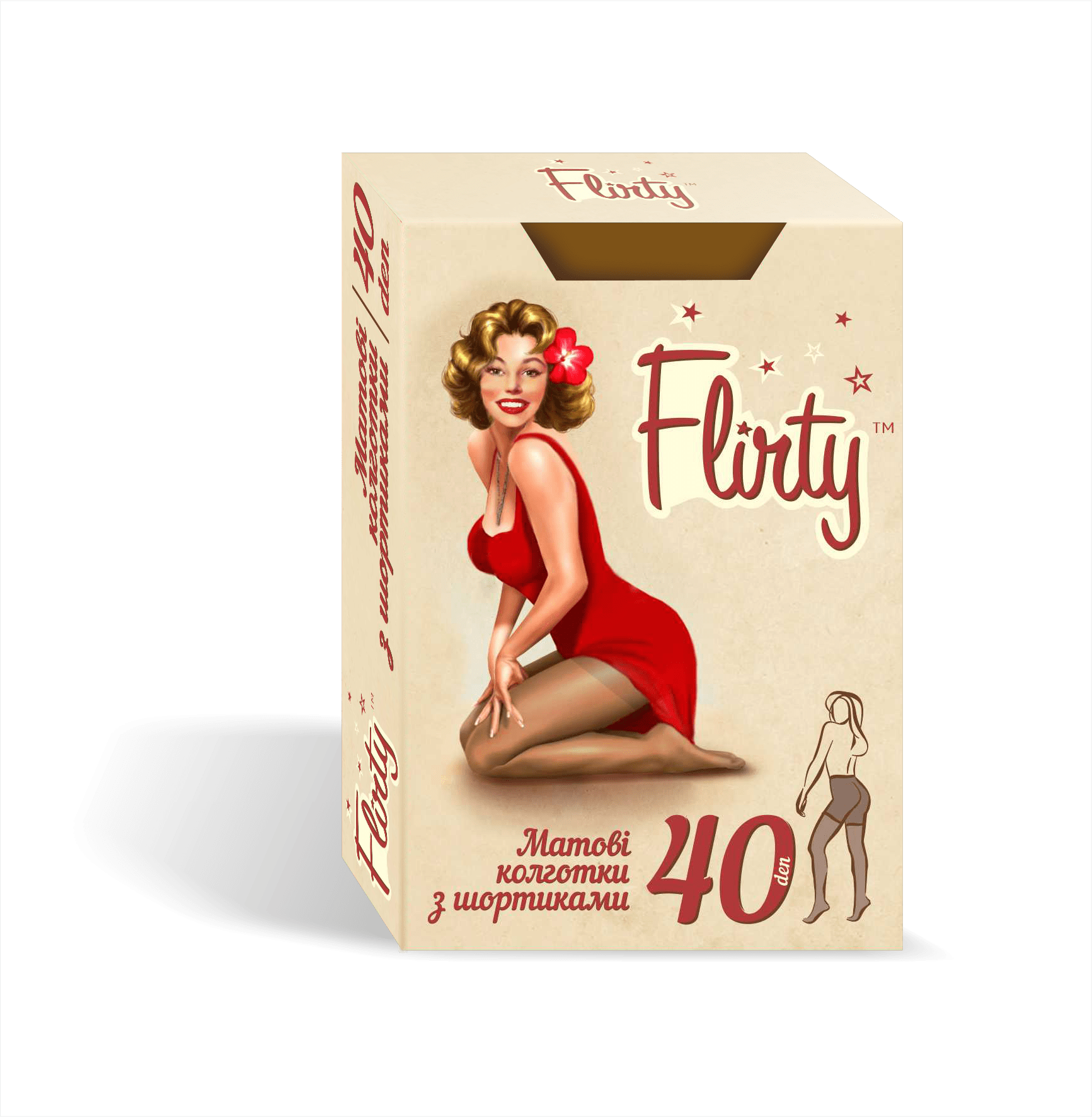 Колготи Flirty жіночі матові з шортиками natural 40 den