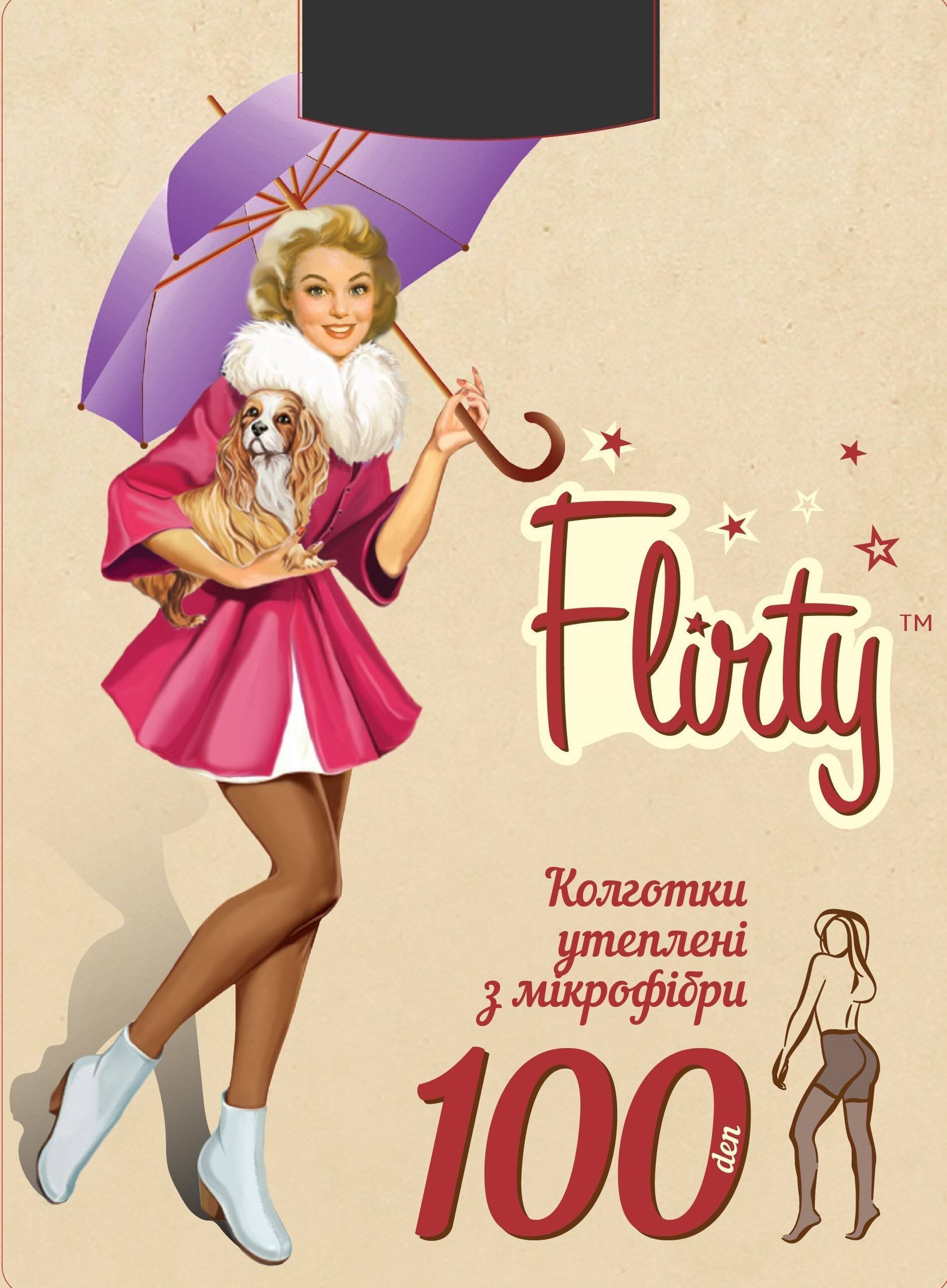 Колготки Flirty женские утепленные из микрофибры nero 100 den
