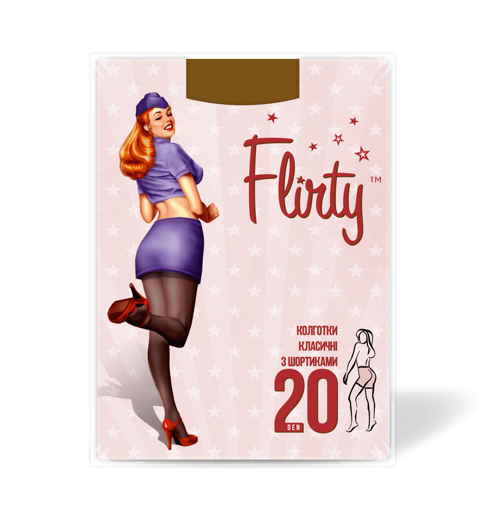Flirty колготки женские классические с шортиками 20den natural 2