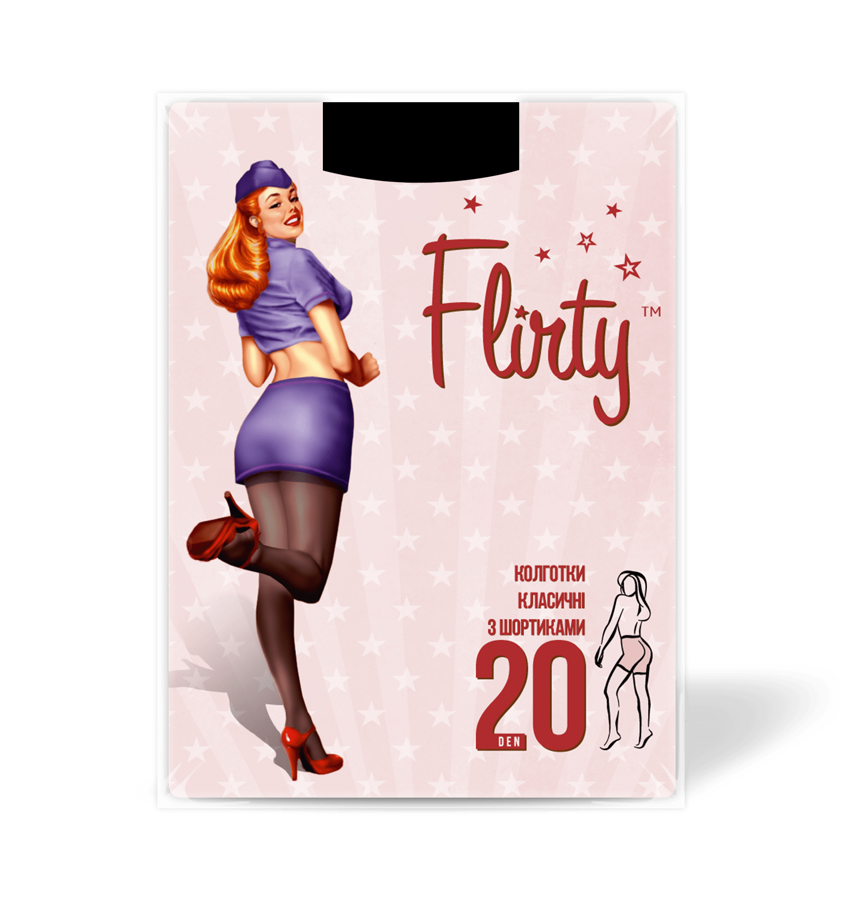 Flirty колготки жіночі класичні з шортиками 20den nero 2