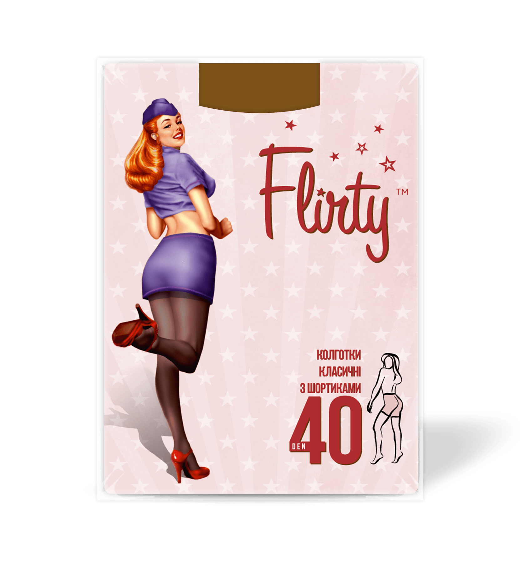 Flirty колготки женские классические с шортиками 40den natural 2