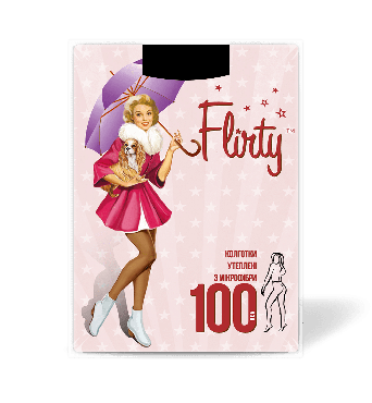 Flirty колготки жіночі утеплені з мікрофібри 100 den nero 3