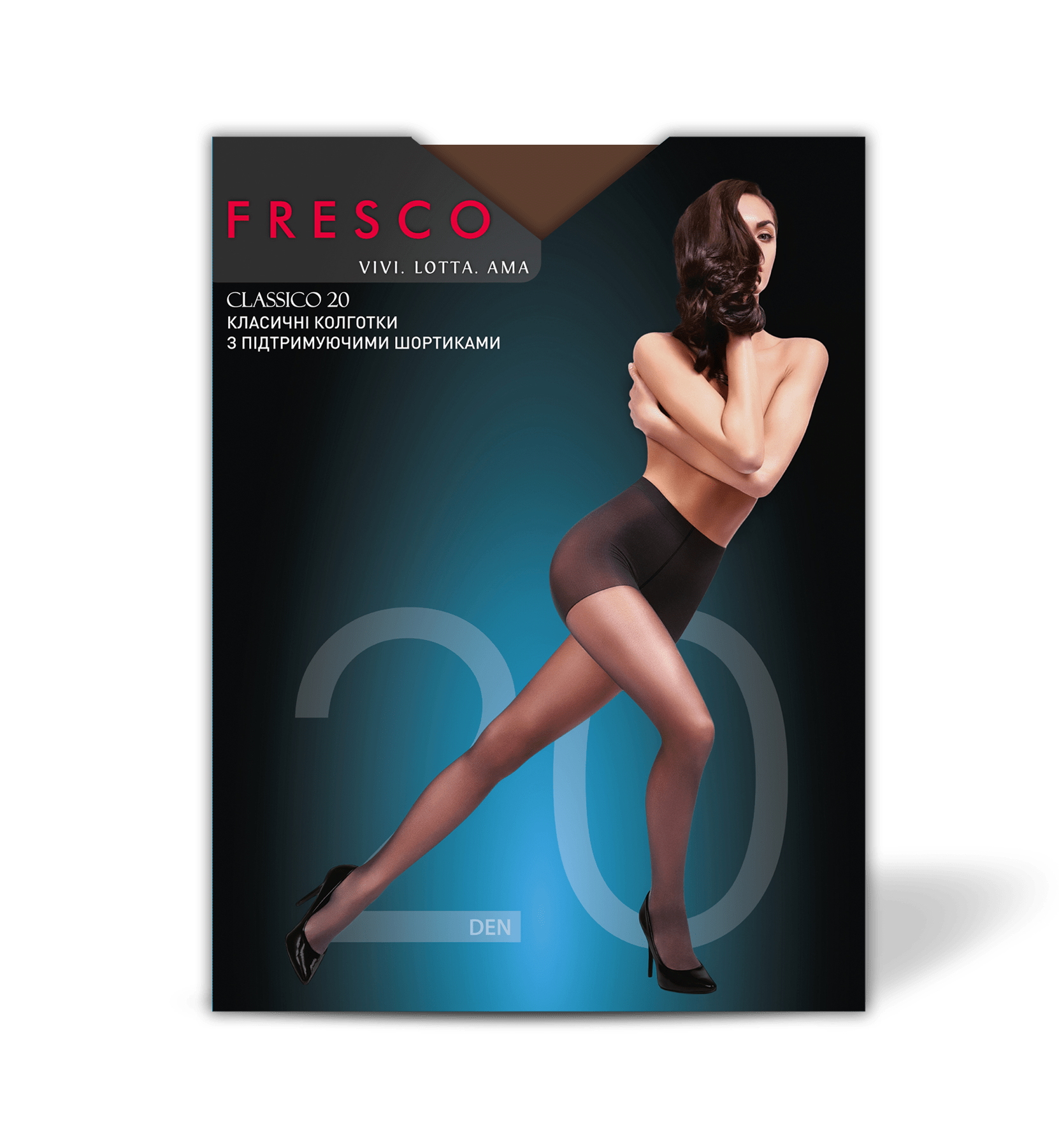 FRESCO колготки женские классические с шортиками Classico 20den cappuccino 4