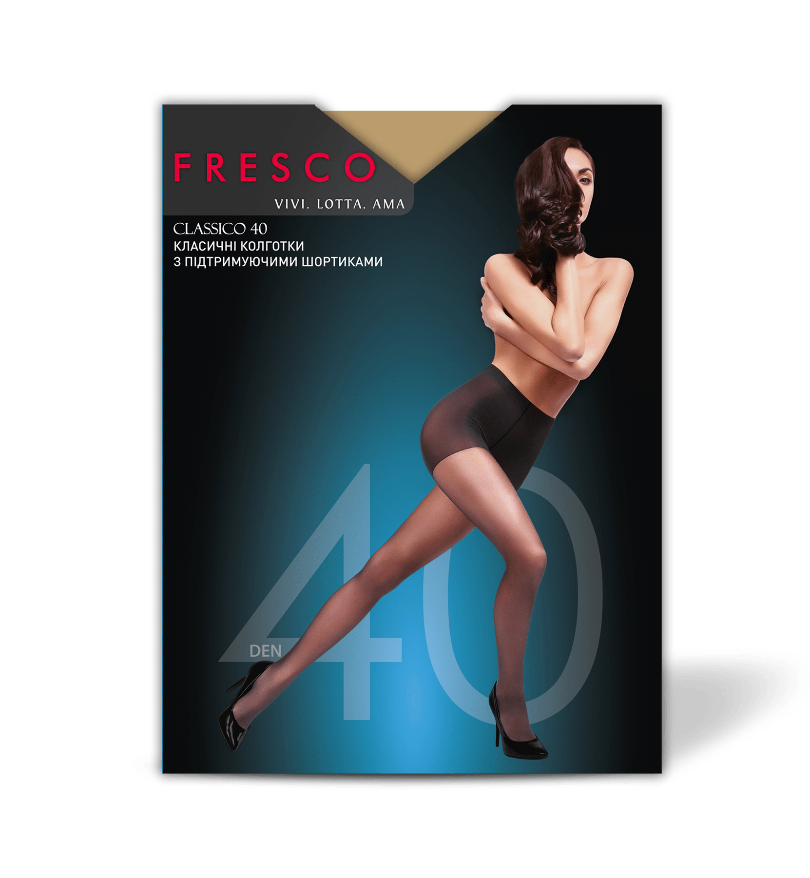 FRESCO колготи жіночі класичні з шортиками Classico 40den visone 2