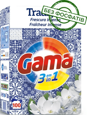 Стиральный порошок Gama Интенсивная свежесть универсальный 100 стирок 5.5 кг