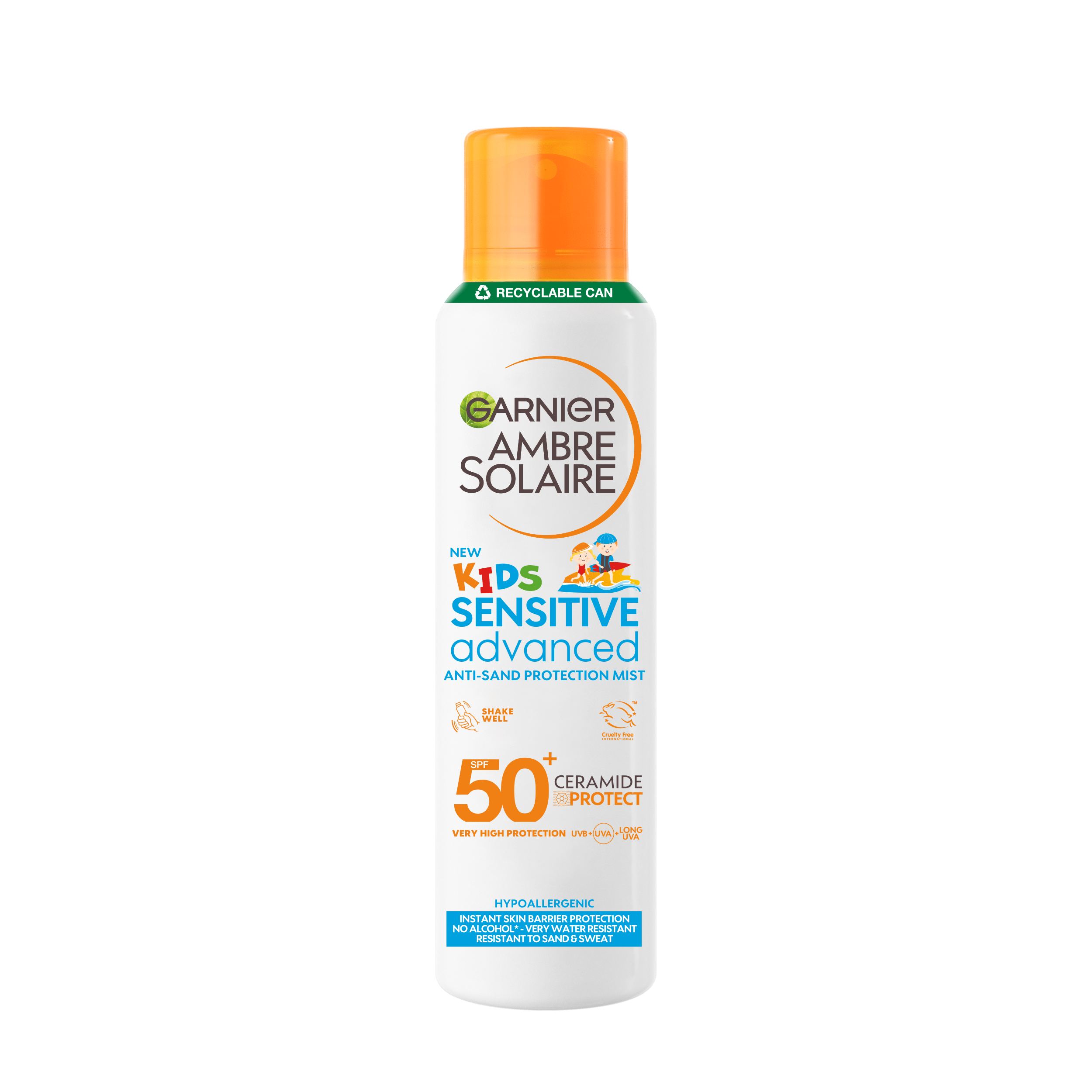 Garnier Ambre Solair Kids спрей сухий сонцезахисний Анти Пісок SPF 50+, 200 мл — фото 1
