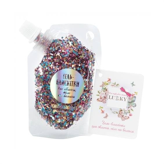 Гель-блестки Lukky для тела, волос, лица, цвет микс, 40 мл