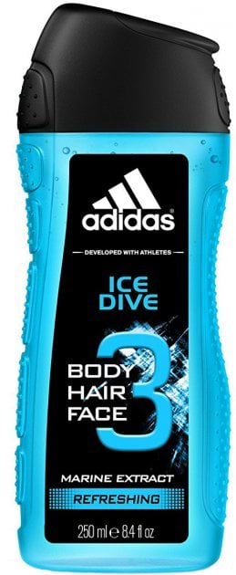 Гель для душу Adidas чоловічій 3в1 Ice Dive, 250 мл