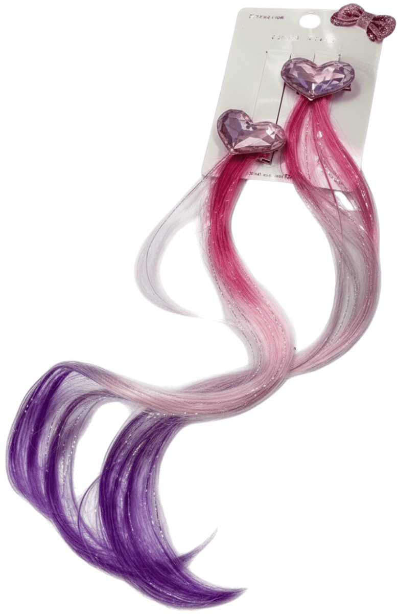 Затиски для волосся Violetta дитячі з кольоровими пасмами різнокольорові 2 шт