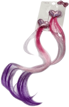 Зажимы для волос Violetta детские с цветными прядями разноцветные 2 шт