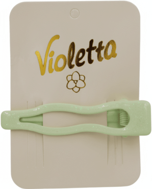 Затиски для волосся Violetta із блискучим глітерним покриттям 1 шт (колір в асортименті)