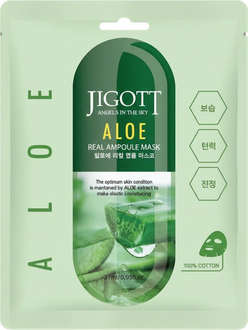 Маска тканевая для лица Jigott Aloe Real Ampoule Mask с экстрактом алоэ 27 мл