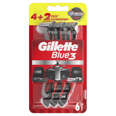 Gillette Blue3 Red бритвы одноразовые 6шт, 3 лезвия