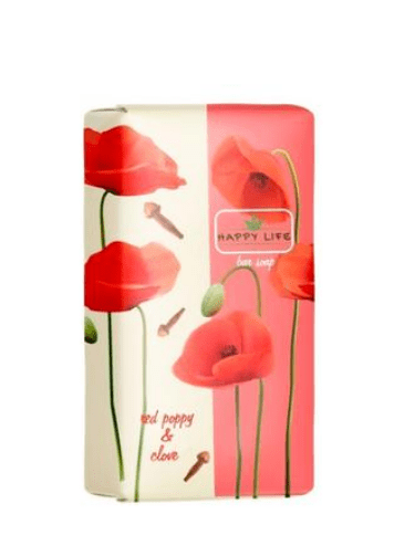 Happy Life мыло туалет. Красный мак и гвоздика, 180г