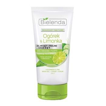 Гель-скраб-сыворотка для лица Bielenda 3в1 Огурец и лайм Bouquet Nature, 150 мл