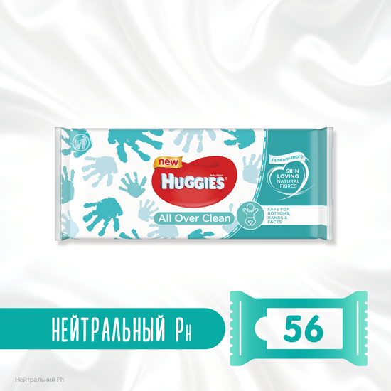 Huggies волога серветка All Over Clean, 56шт — фото 1