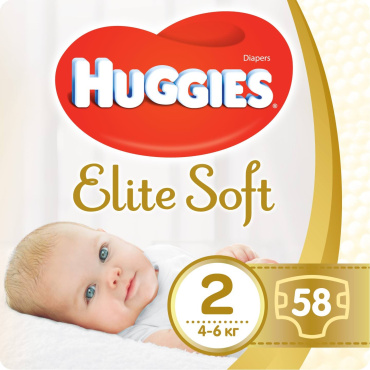 Huggies подгузники Elite Soft/Extra Care 2р, 58шт фото 3