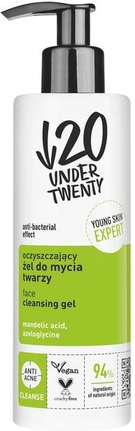 Гель для вмивання обличчя Under Twenty з антибактеріальним ефектом, 190 мл