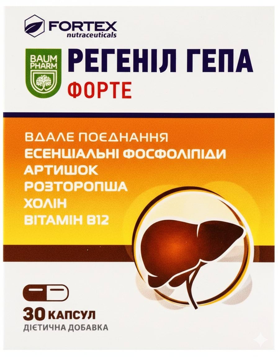 Дієтична добавка Baum Pharm Регеніл Гепа Форте капсули для печінки 30 шт.
