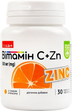 Вітамін С + цинк Baum Pharm смак апельсину 30 шт.