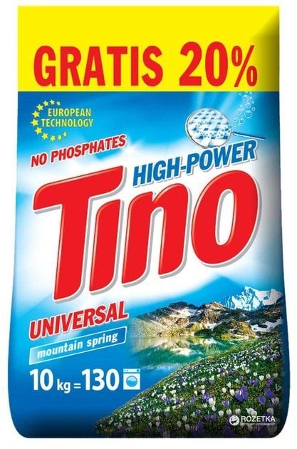 Tino High-Power пральний порошок універсальний Mountain spring, 10 кг