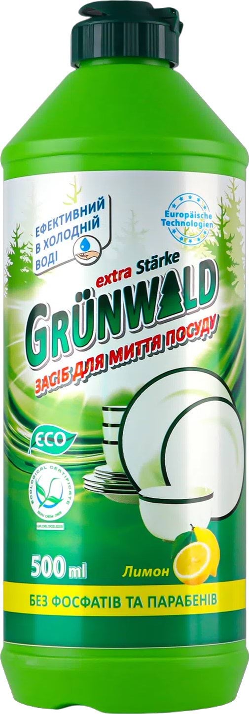 Grünwald засіб для миття посуду рідкий  з ароматом "Лимон" 500 мл