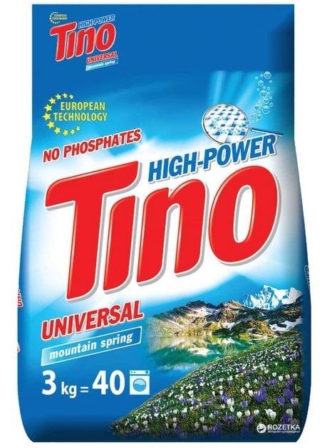 Tino High-Power пральний порошок універсальний Mountain spring, 3 кг