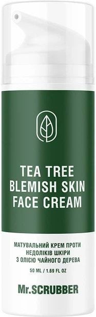 Mr.Scrubber крем матувальний вiд недолiкiв шкiри з олією чайного дерева Tea Tree Blemish Skin, 50мл