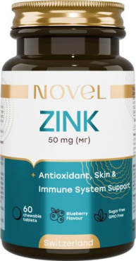 Вітаміни жувальні Novel Цинк 60 таблеток 50 мг