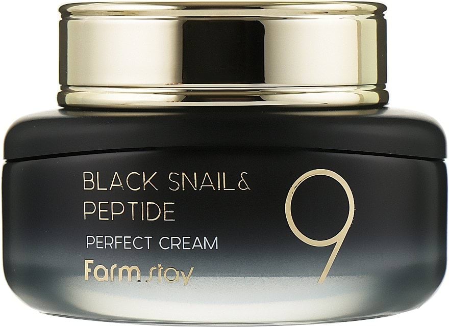 Крем для обличчя FarmStay black snail & peptide 9 perfect cream зволожуючий проти зморшок 55 мл