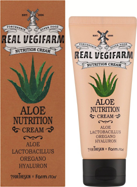 Крем для обличчя Fortheskin super food real vegifarm nutrition cream-aloe поживний з алое 100 мл фото 1