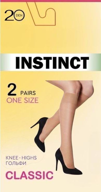Напівпанчохи жіночі Instinct classic nero 20 (2 пари) р. 23-25